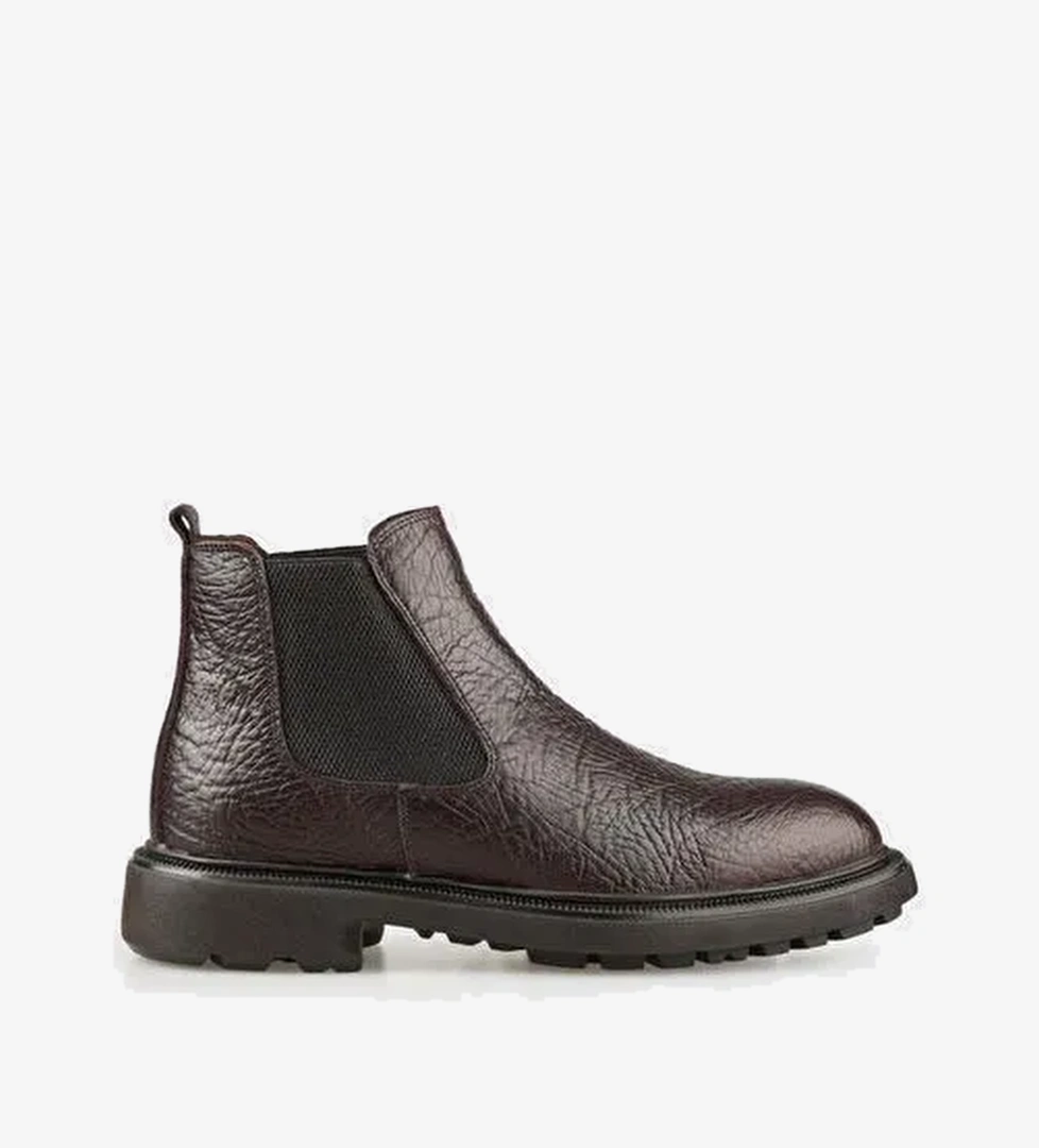 Kahve Deri Erkek Günlük Bot - Görsel 1