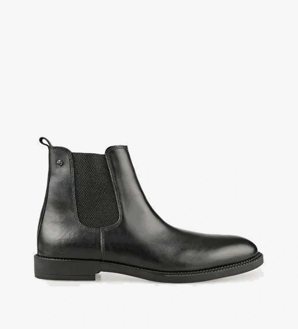 Siyah Deri Erkek Günlük Bot - Görsel 1