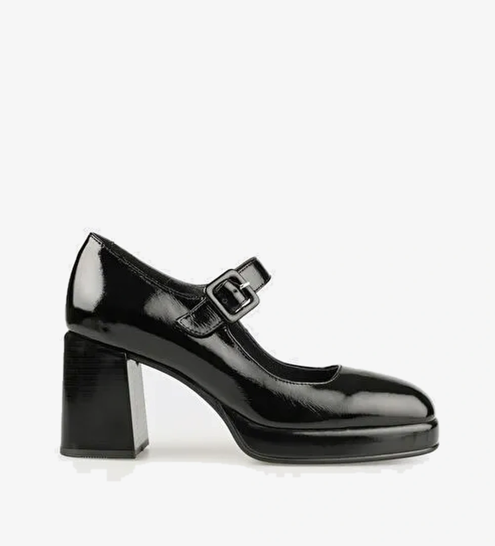 Siyah Deri Kadın Ayakkabı - Görsel 1