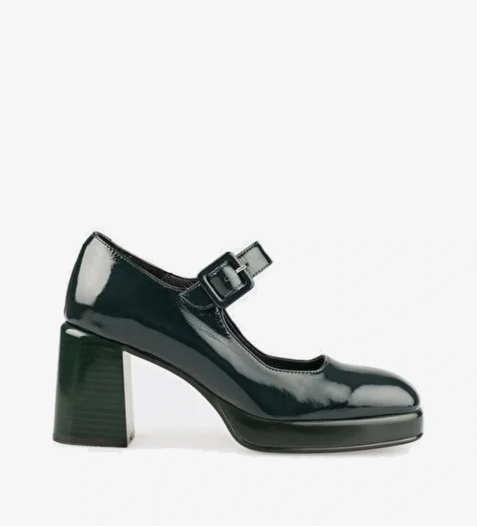 Yeşil Deri Kadın Ayakkabı - Görsel 1