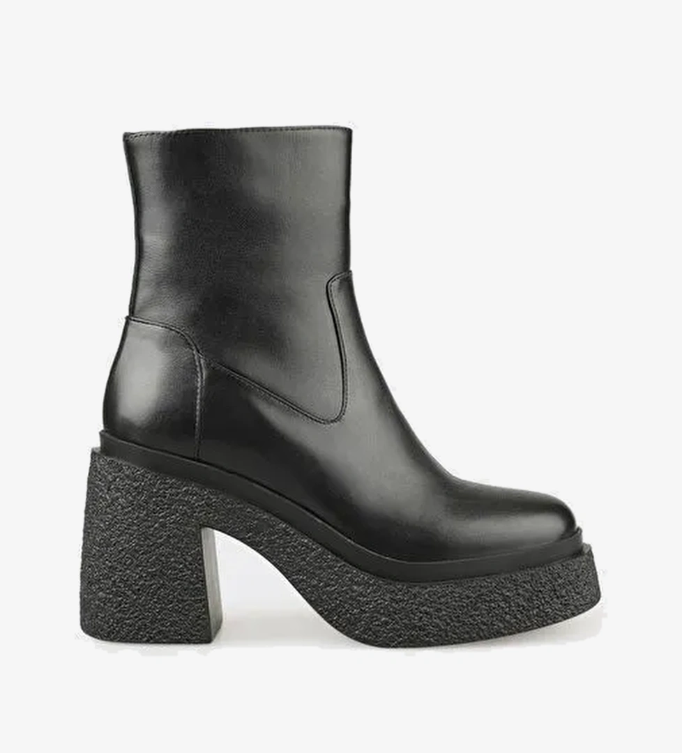 Siyah Deri Kadın Günlük Bot - Görsel 1