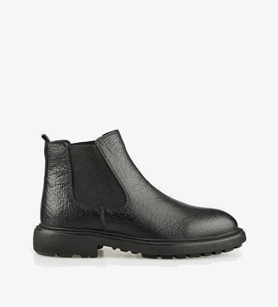 Siyah Deri Erkek Günlük Bot - Görsel 1