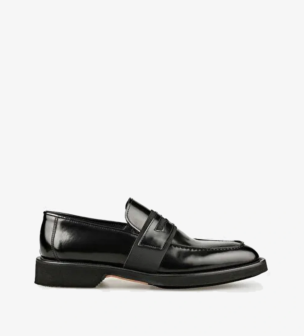 Siyah Deri Erkek Günlük Ayakkabı - Görsel 1