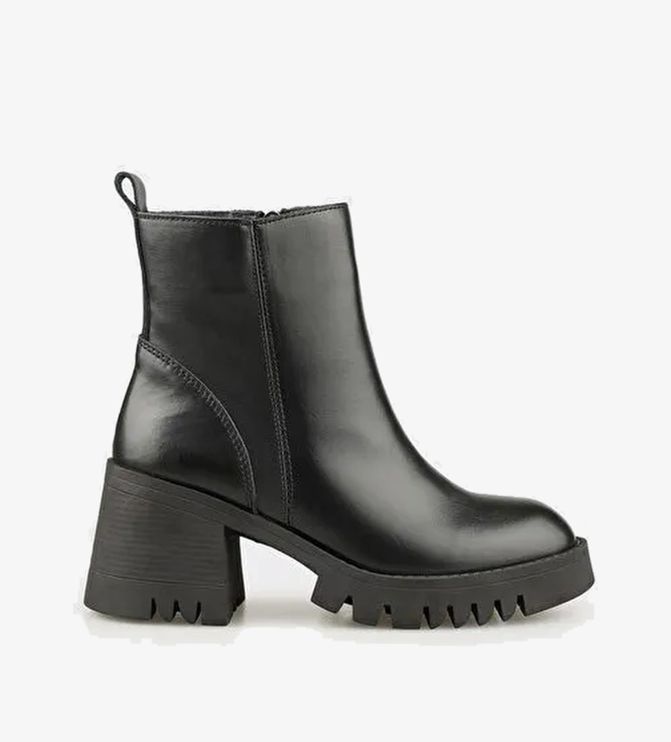 Siyah Deri Kadın Günlük Bot - Görsel 1