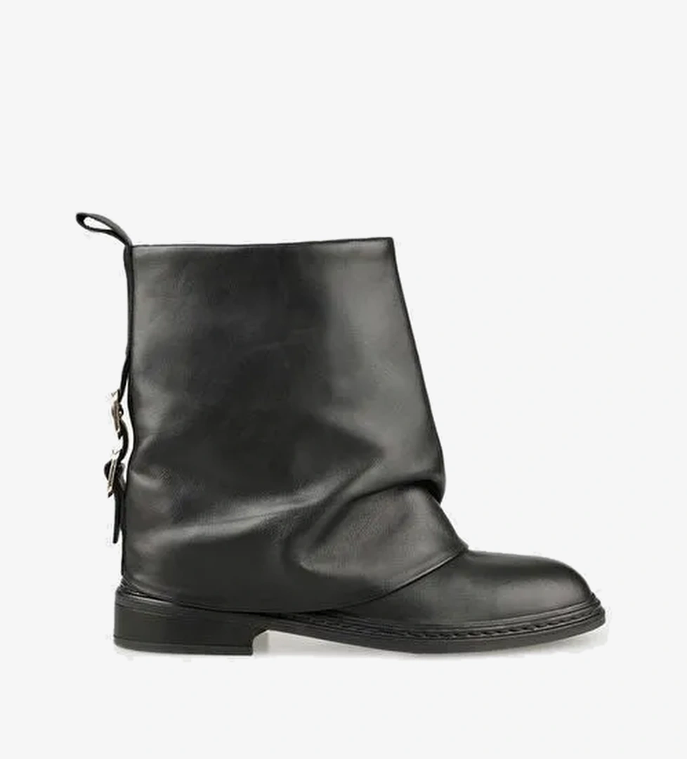 Siyah Deri Kadın Günlük Bot - Görsel 1