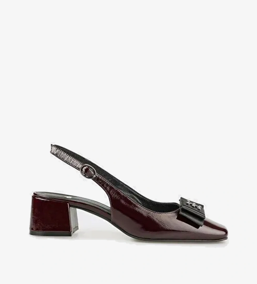 Bordo Deri Kadın Ayakkabı - Görsel 1