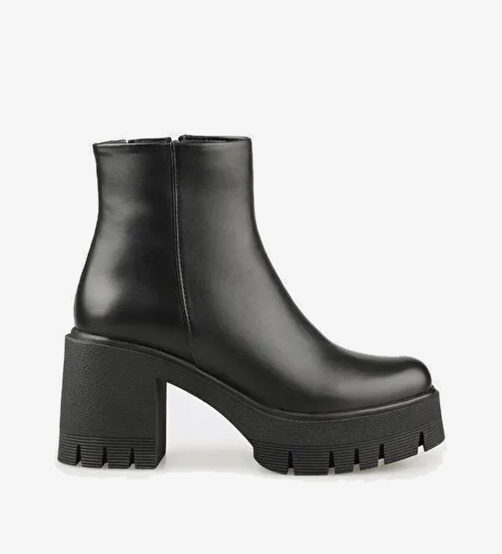 Siyah Deri Kadın Günlük Bot - Görsel 1