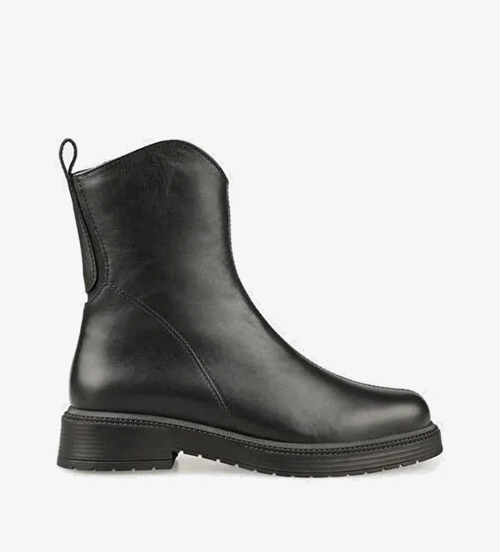 Siyah Deri Kadın Günlük Bot - Görsel 1