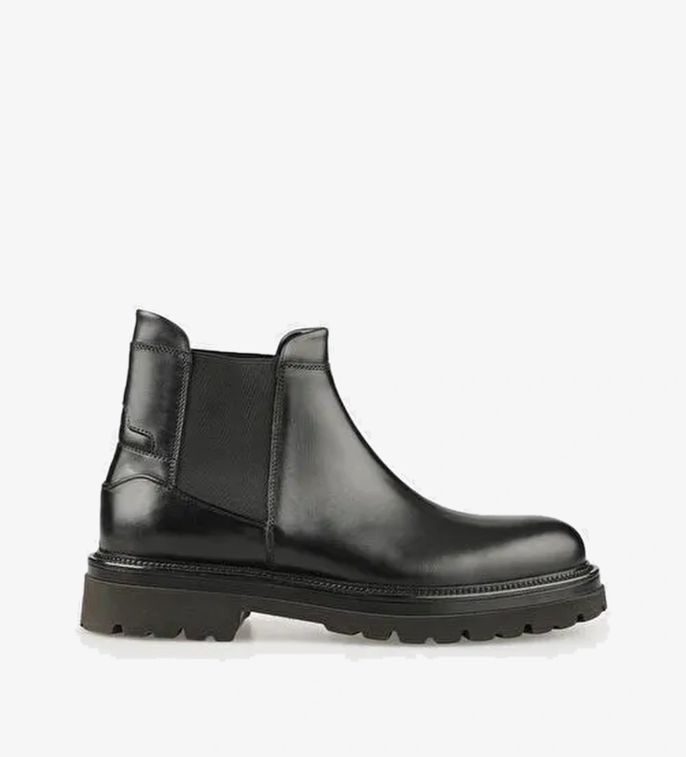 Siyah Deri Erkek Günlük Bot - Görsel 1
