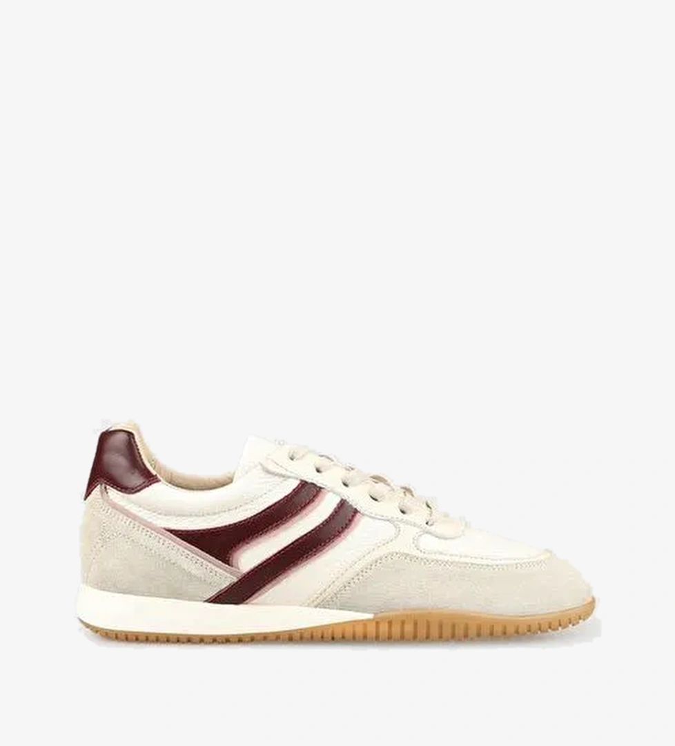 Ekru Deri Kadın Spor Ayakkabı - Görsel 1