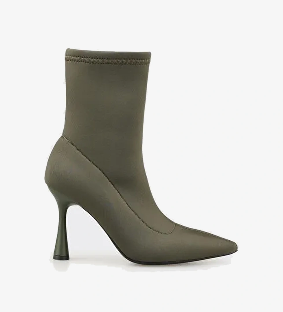 Haki Kadın Yüksek Topuk Bot - Görsel 1