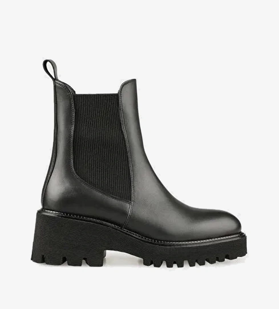 Siyah Deri Kadın Günlük Bot - Görsel 1