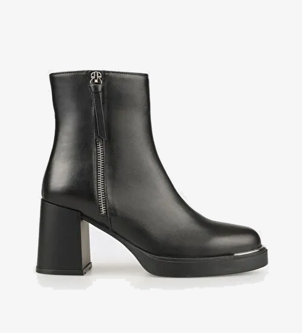 Siyah Deri Kadın Günlük Bot - Görsel 1