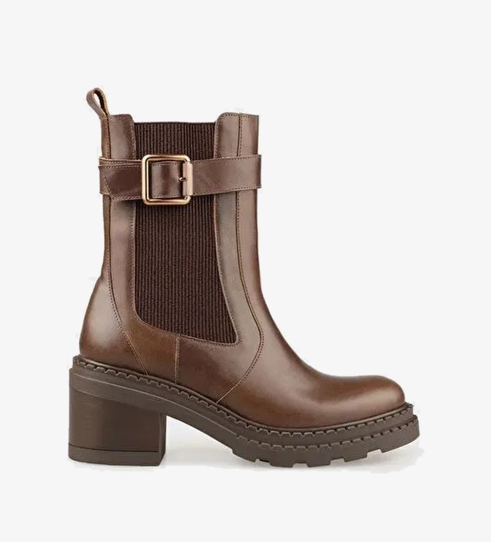 Haki Deri Kadın Günlük Bot - Görsel 1