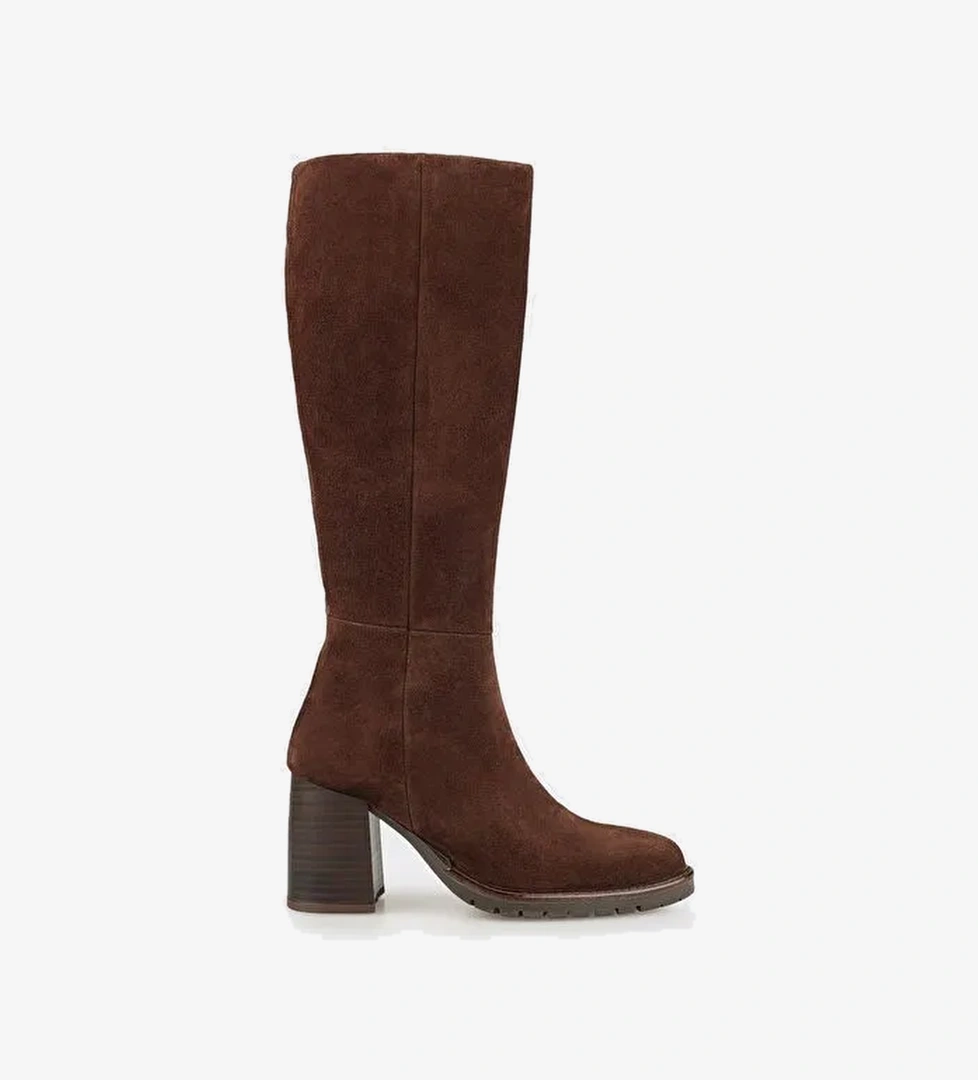 Kahve Deri Kadın Çizme - Görsel 1