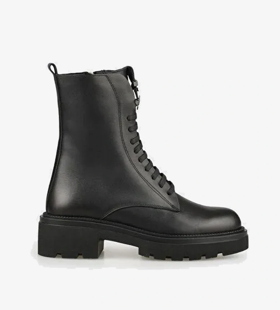 Siyah Deri Kadın Günlük Bot - Görsel 1