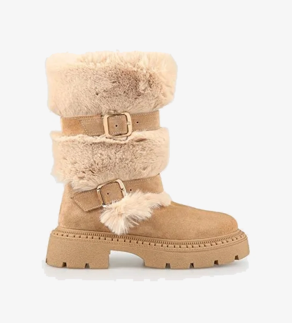 Naturel Deri Kadın Günlük Bot - Görsel 1