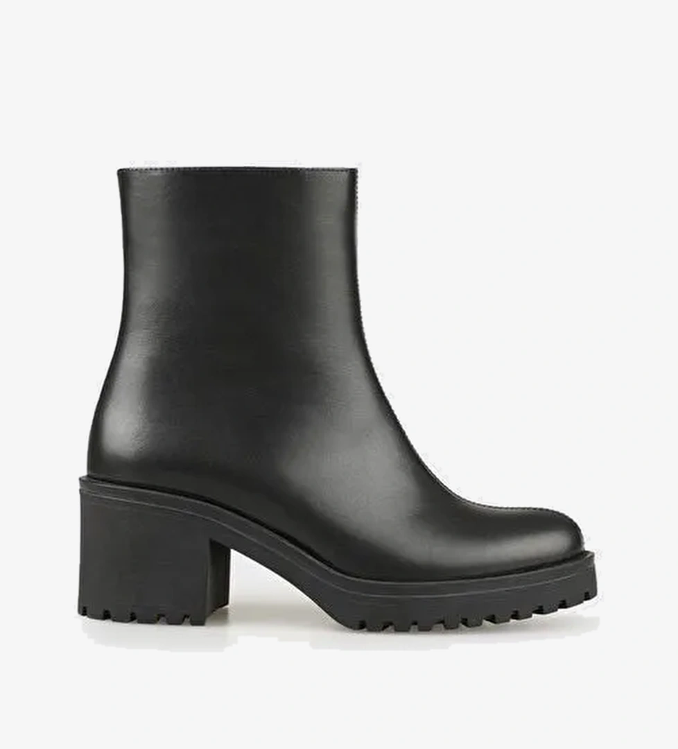 Siyah Deri Kadın Günlük Bot - Görsel 1