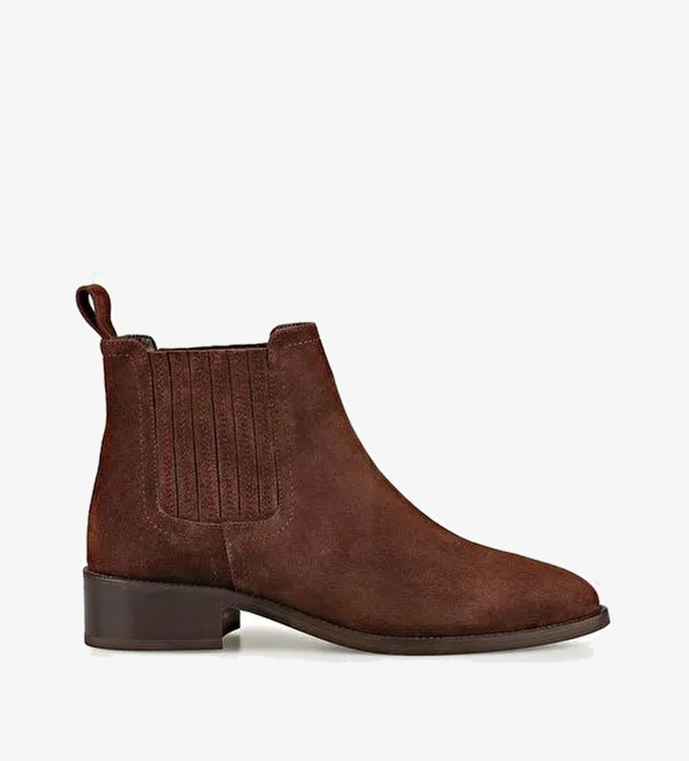 Kahve Deri Kadın Klasik Bot - Görsel 1