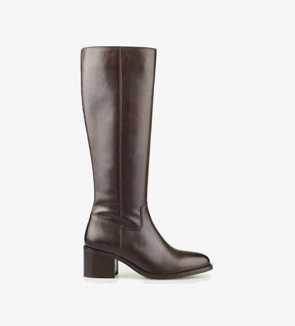 Kahve Deri Kadın Çizme - Görsel 1