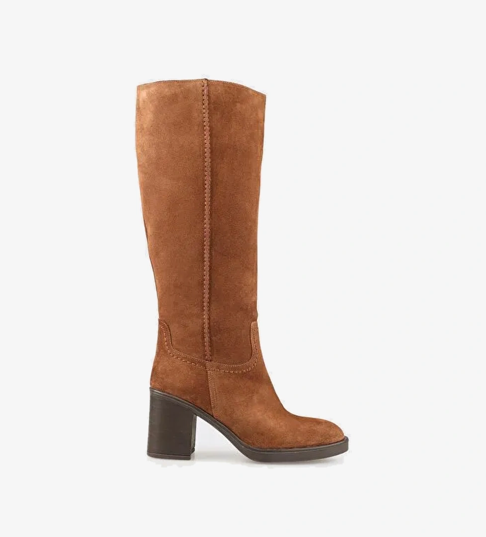 Taba Deri Kadın Çizme - Görsel 1