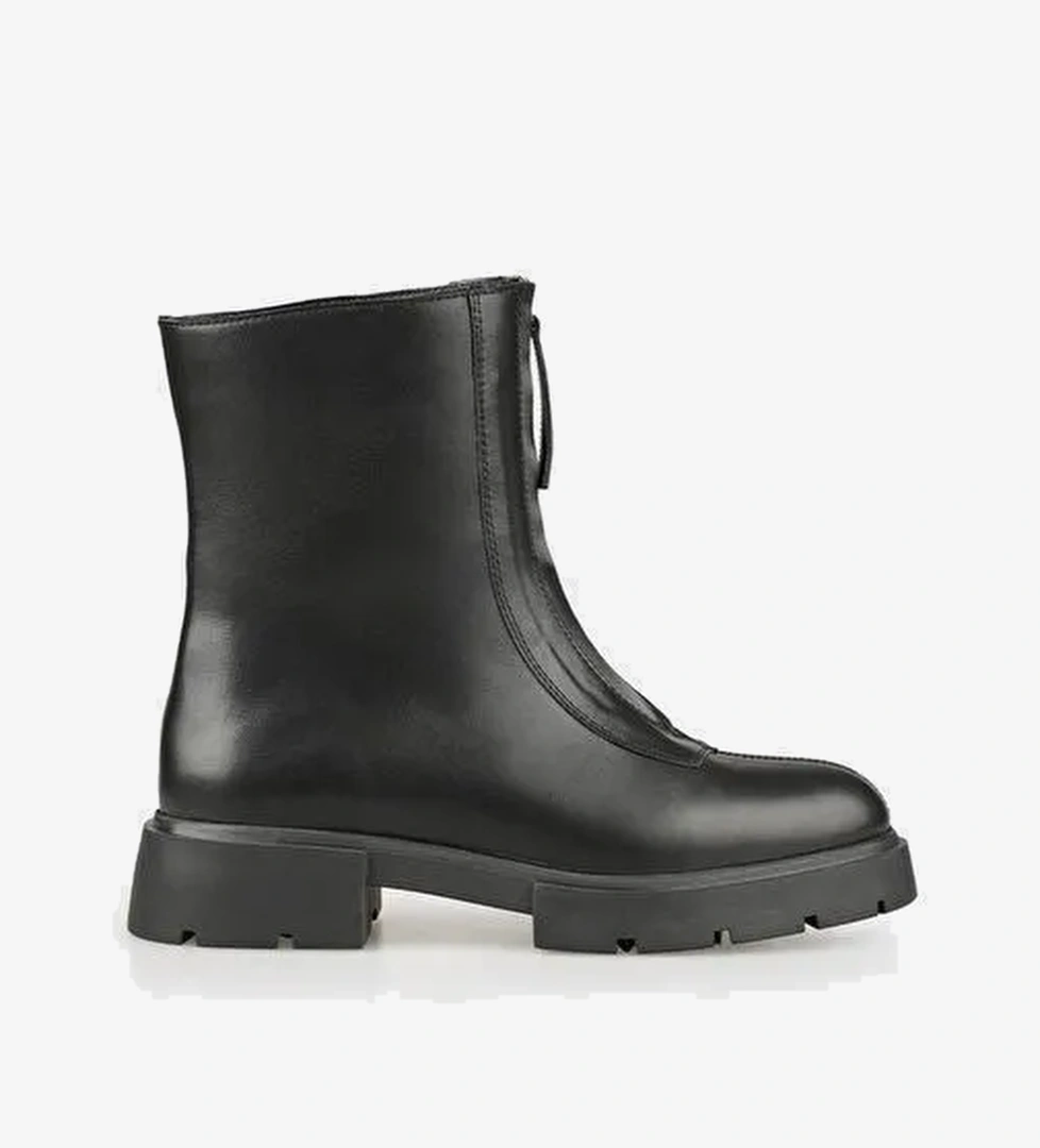 Siyah Deri Kadın Günlük Bot - Görsel 1