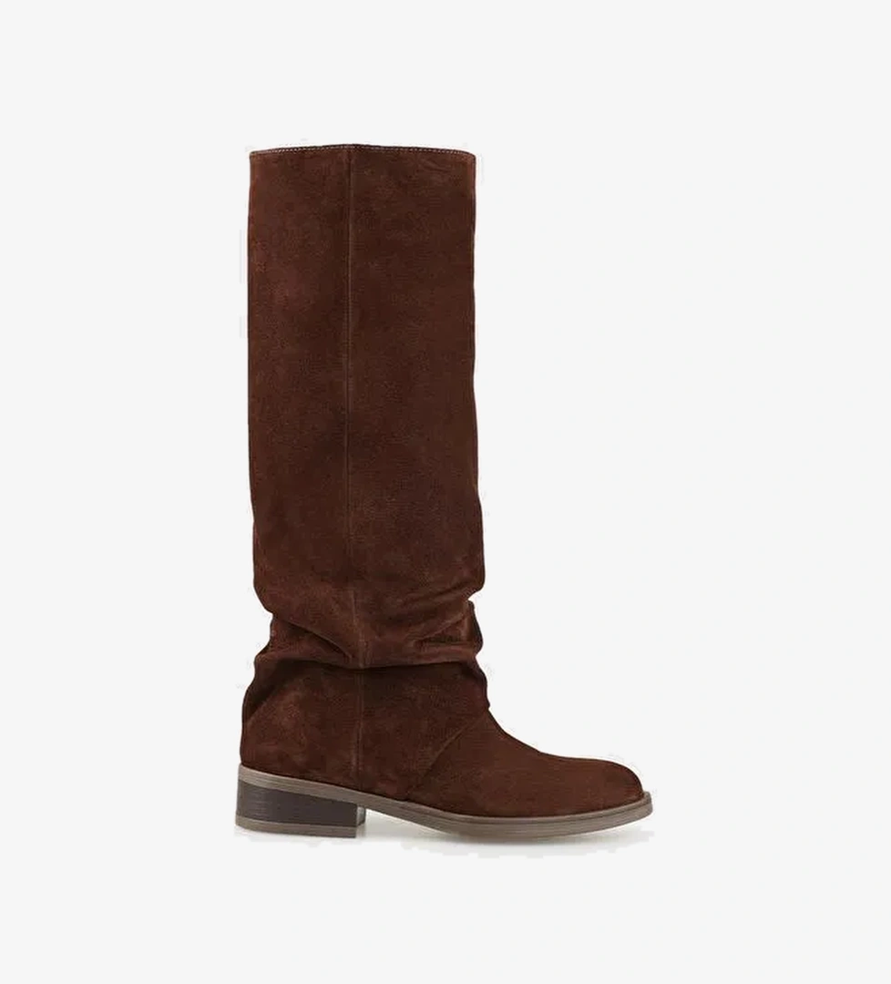 Kahve Deri Kadın Çizme - Görsel 1