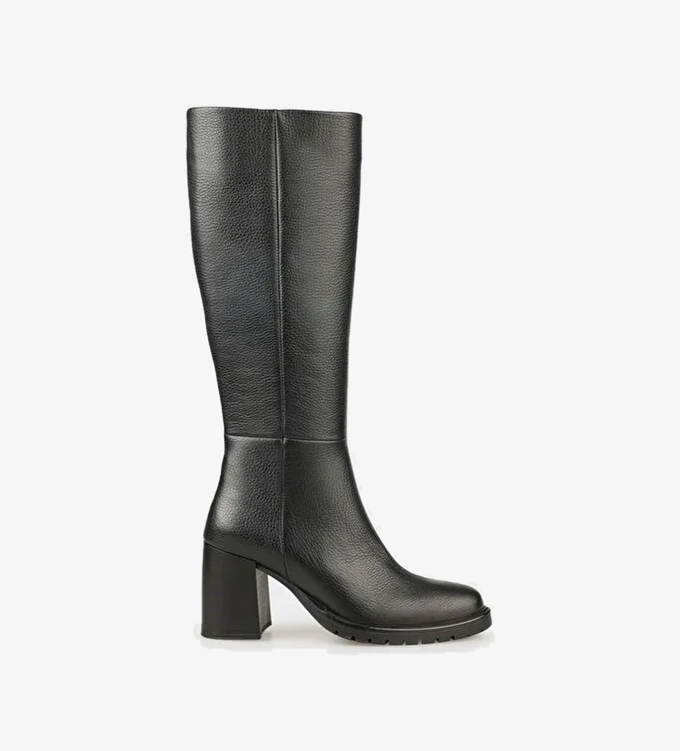 Siyah Deri Kadın Çizme - Görsel 1
