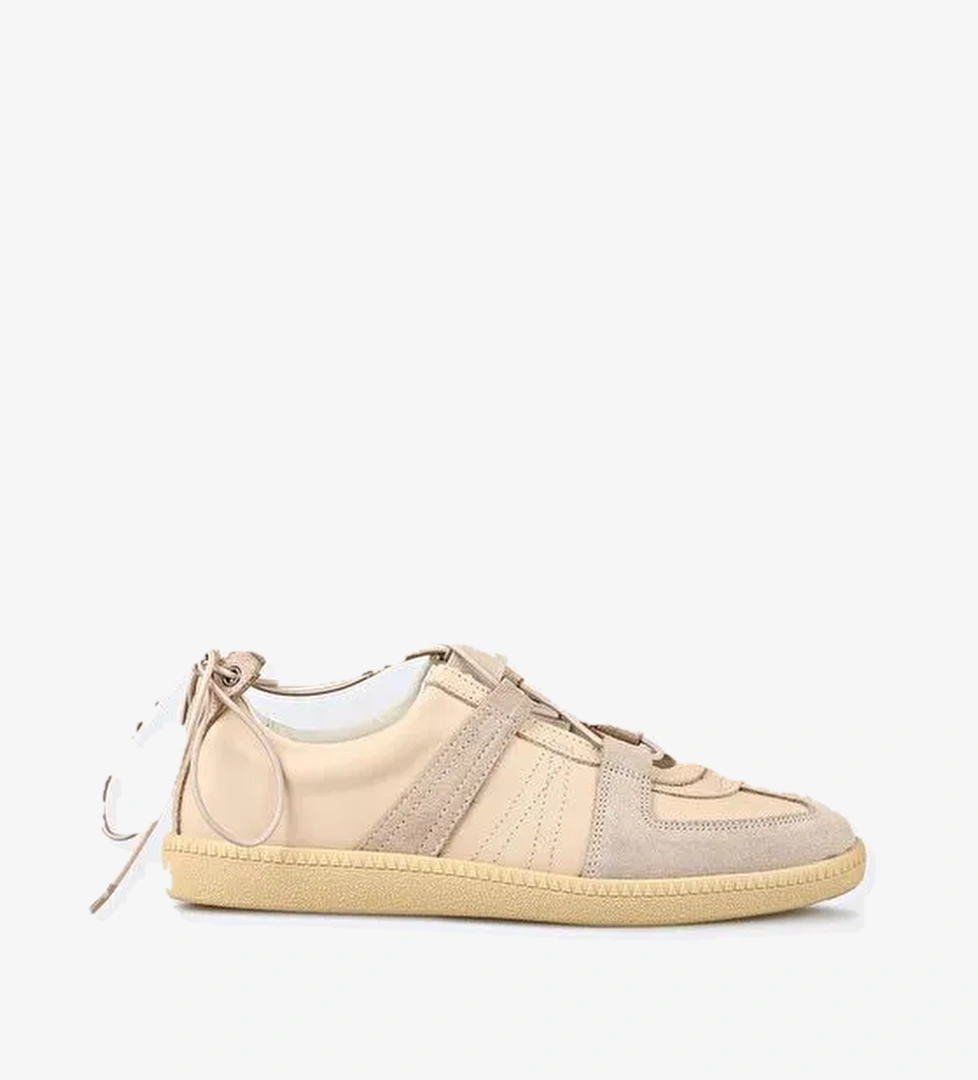 Bej Deri Kadın Spor Ayakkabı - Görsel 1