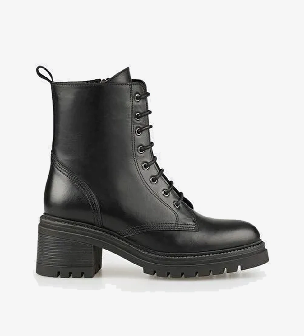 Siyah Deri Kadın Günlük Bot - Görsel 1