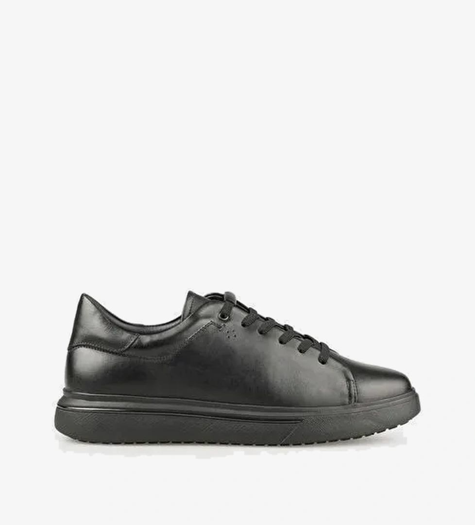 Siyah Deri Erkek Günlük Ayakkabı - Görsel 1