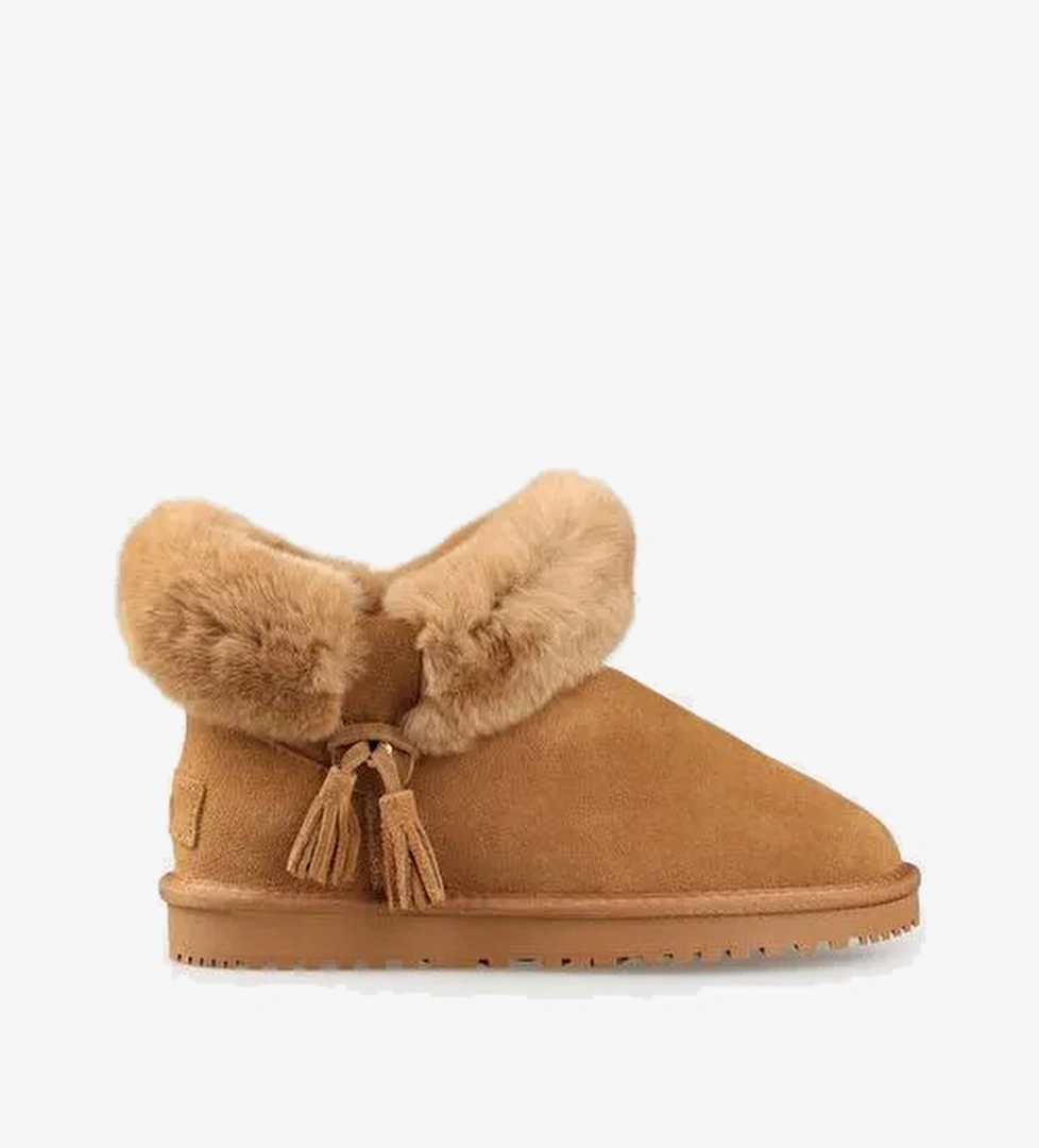 Camel Deri Kadın Günlük Bot - Görsel 1