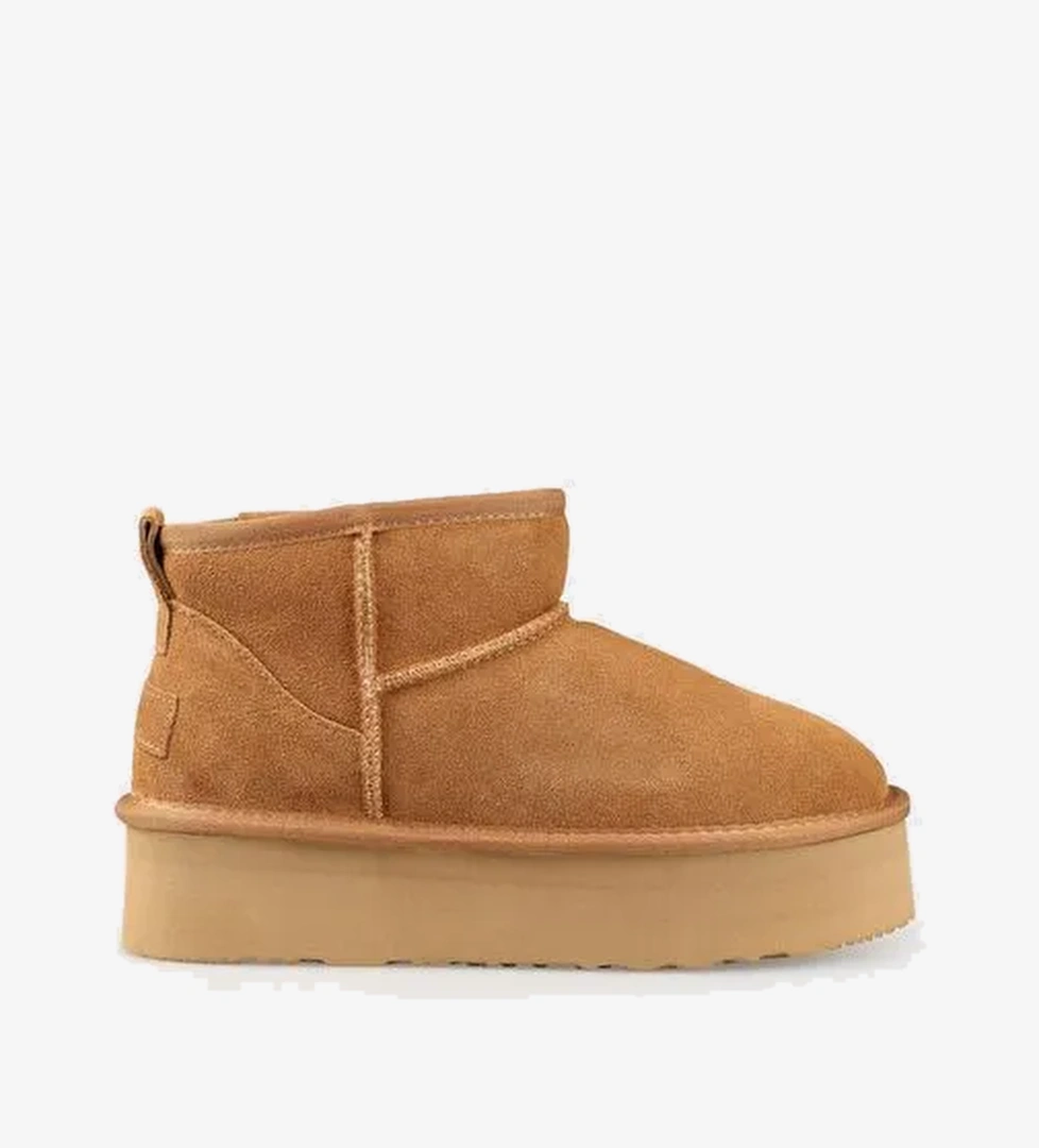 Camel Deri Kadın Günlük Bot - Görsel 1