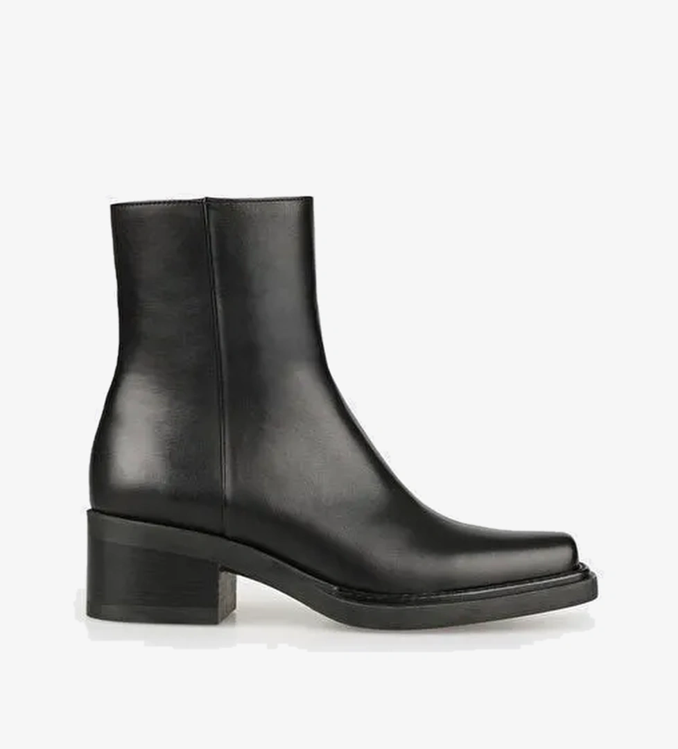 Siyah Deri Kadın Western Bot - Görsel 1