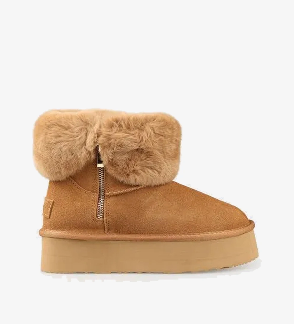 Camel Deri Kadın Günlük Bot - Görsel 1