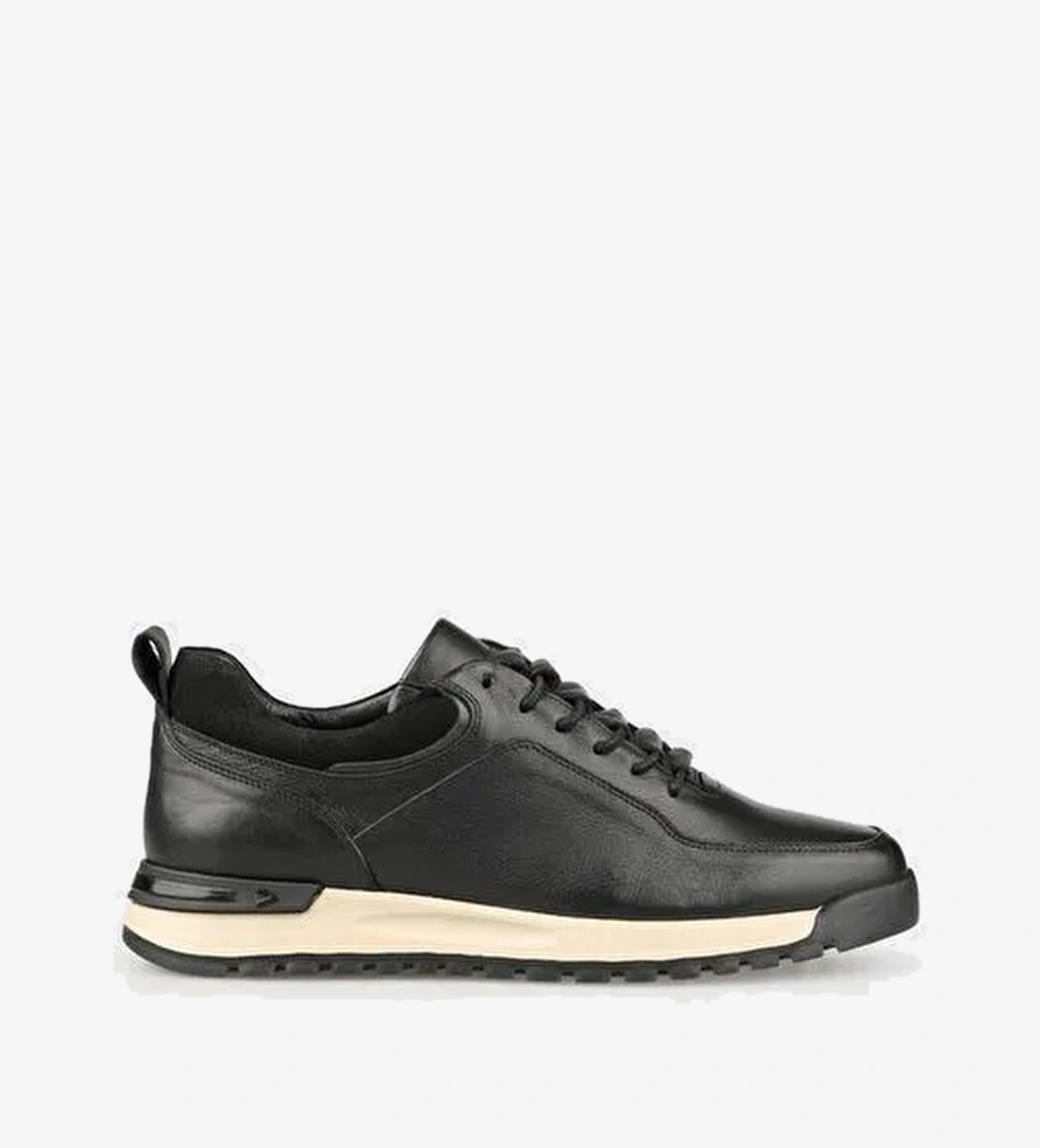 Siyah Deri Erkek Günlük Ayakkabı - Görsel 1