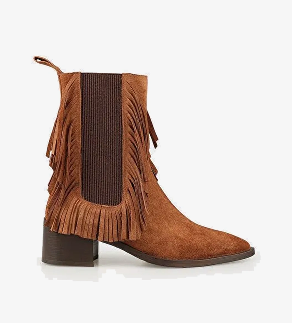 Taba Deri Kadın Klasik Bot - Görsel 1