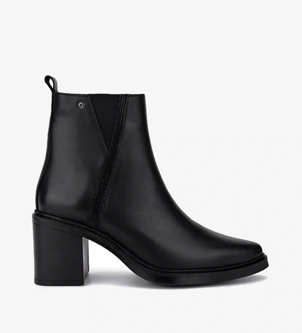 Tamer Tanca Kadın Hakiki Deri Siyah Topuklu Bot - Görsel 1