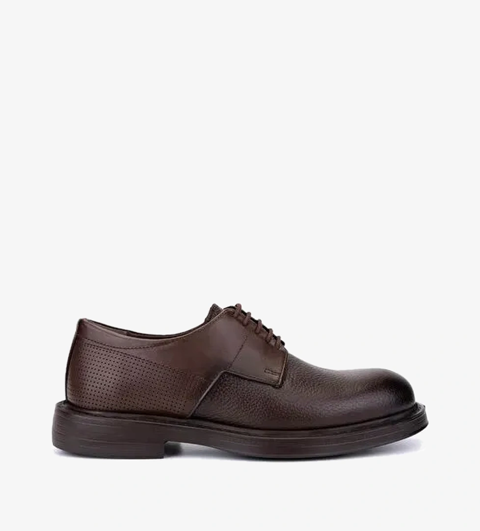 Tamer Tanca Erkek Hakiki Deri Kahverengi Casual Ayakkabı - Görsel 1