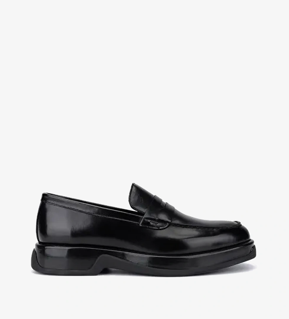 Tamer Tanca Erkek Hakiki Deri Siyah Açma Loafer Ayakkabı - Görsel 1