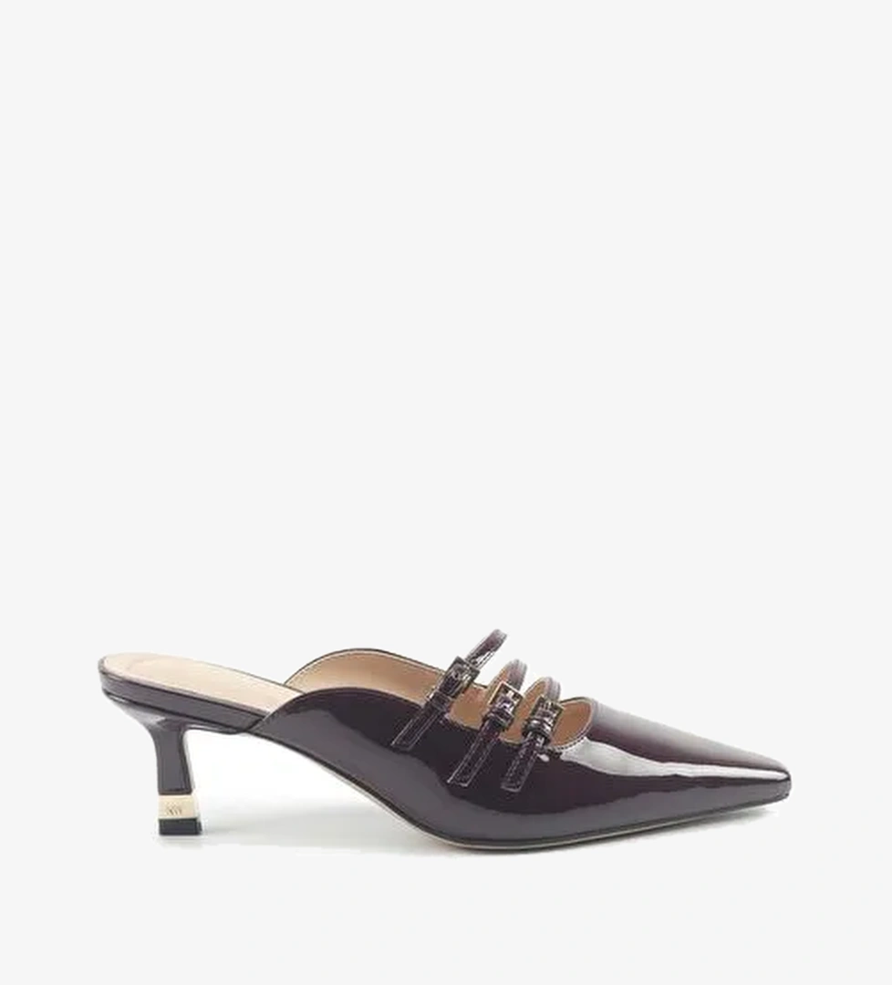 BARBARA2 5PR Bordo Kadın Topuklu Terlik - Görsel 1