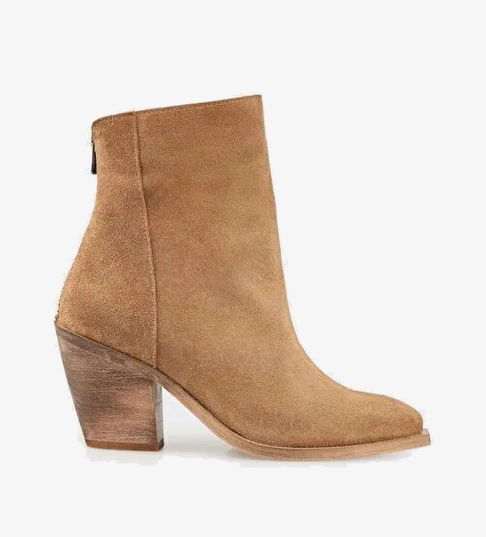 Naturel Deri Kadın Western Bot - Görsel 1