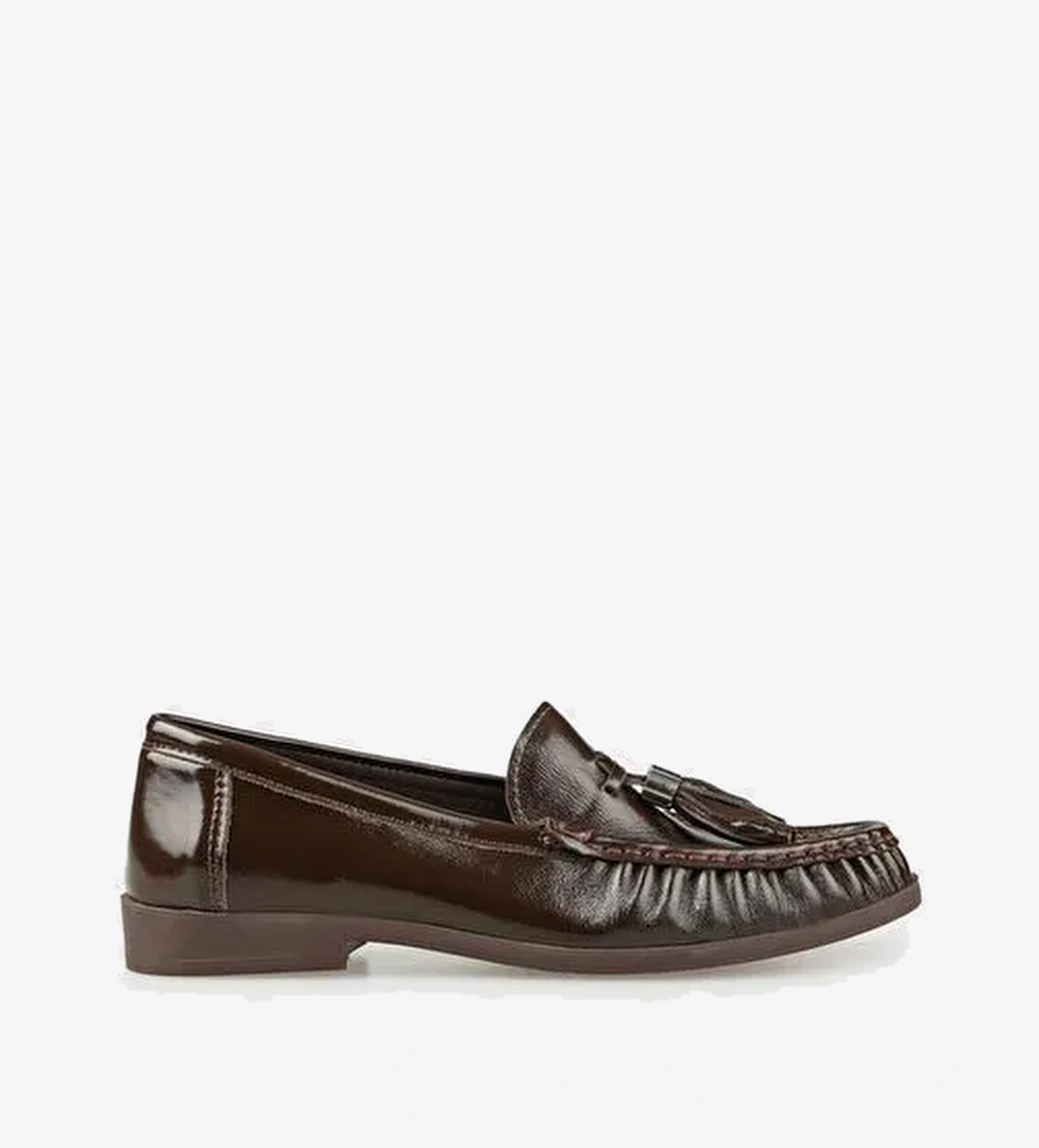 Kahve Deri Kadın Günlük Ayakkabı - Görsel 1