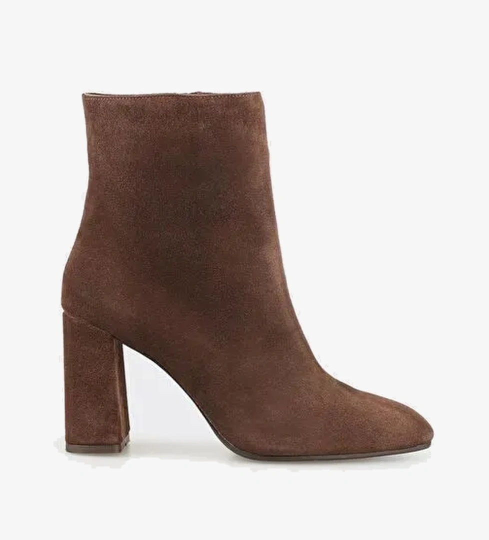 Kahve Deri Kadın Klasik Bot - Görsel 1