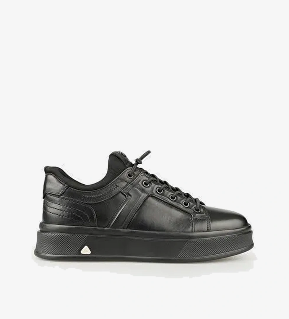 Siyah Deri Erkek Spor Ayakkabı - Görsel 1