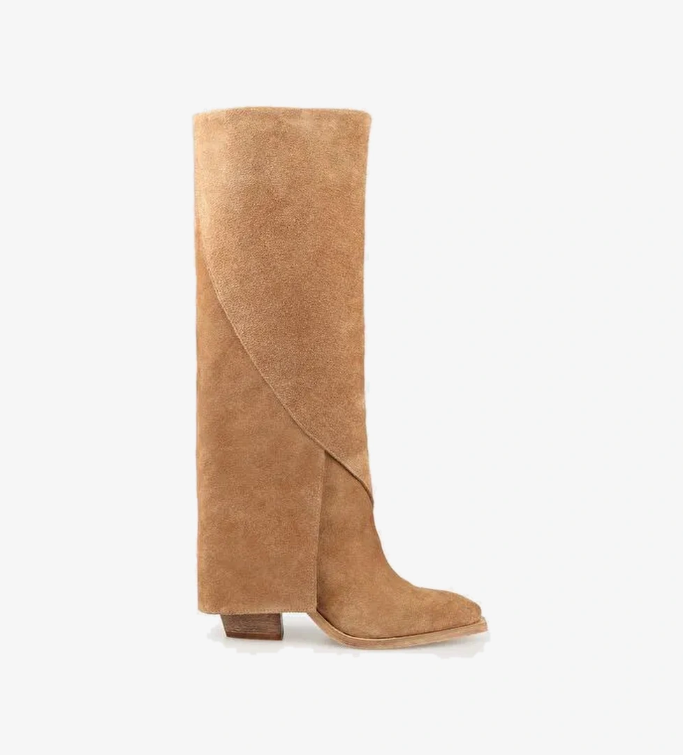 Naturel Deri Kadın Western Çizme - Görsel 1