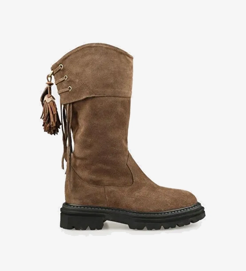 Haki Deri Kadın Günlük Bot - Görsel 1