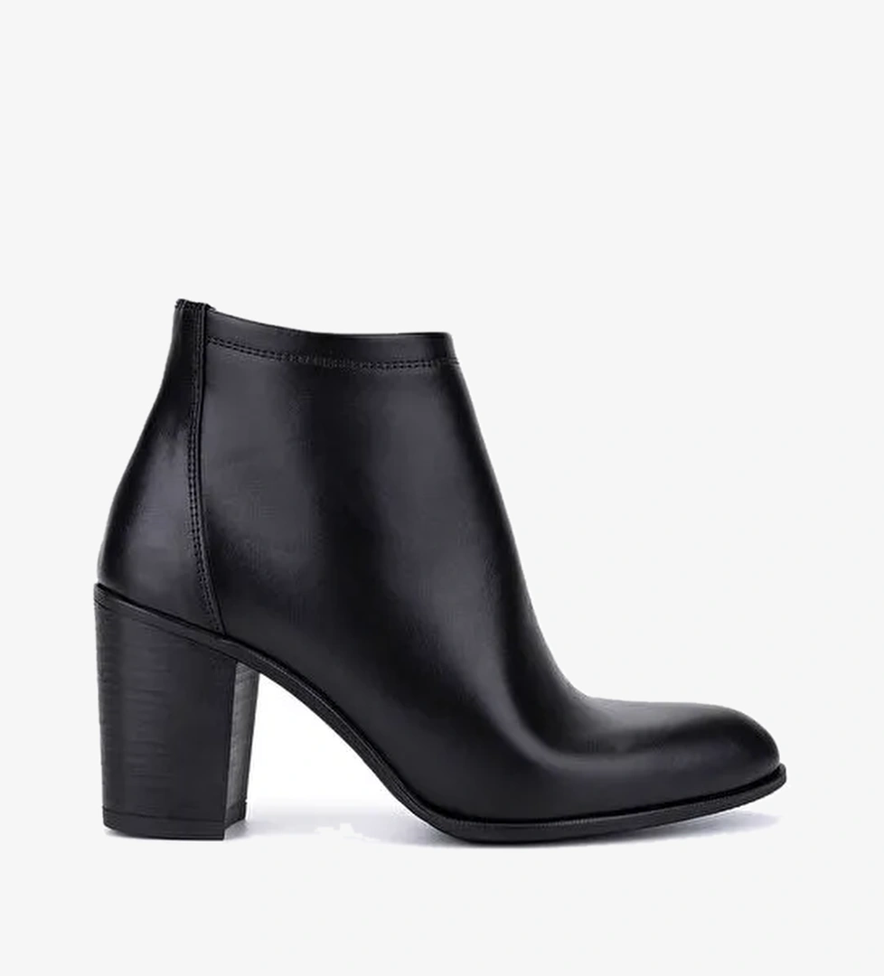 Tamer Tanca Kadın Hakiki Deri Siyah Deri Topuklu Bot - Görsel 1