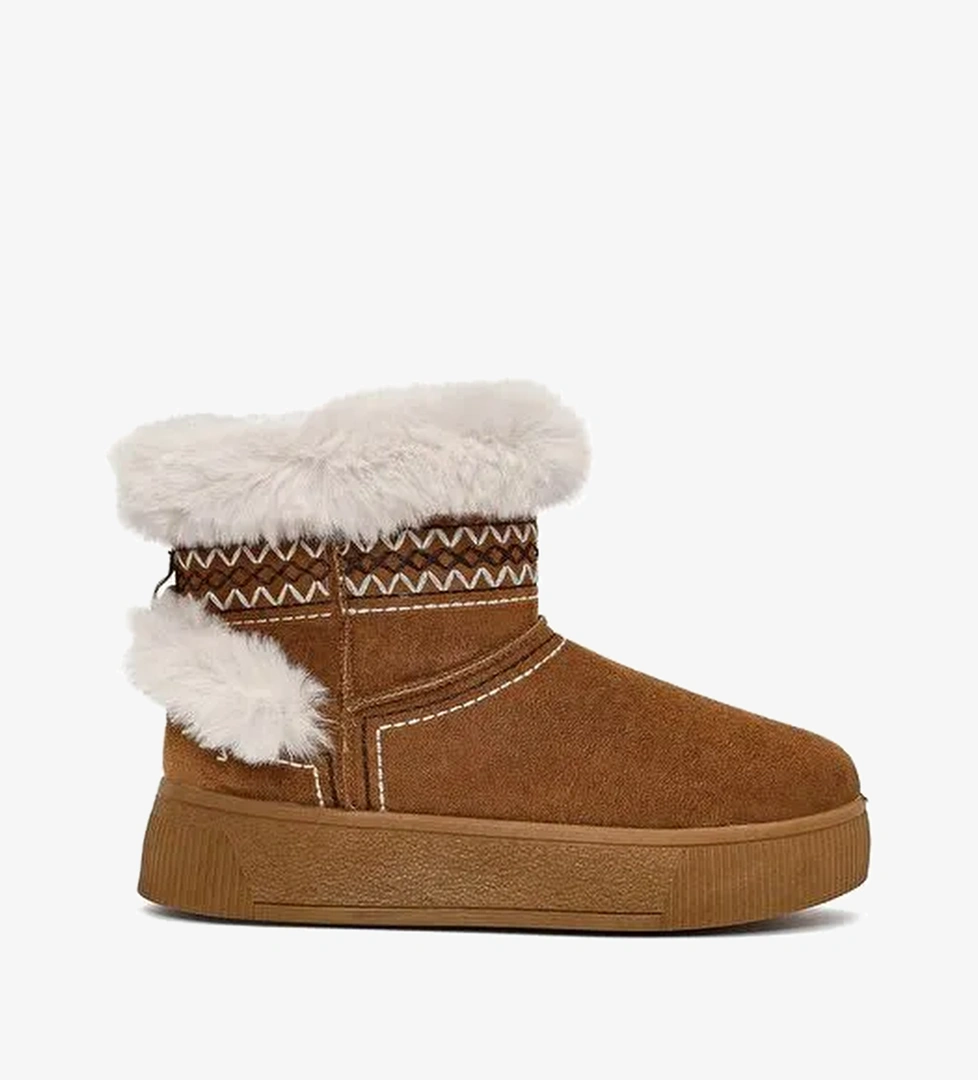 Kadın Taba Kalın Tabanlı Süet Teddy Bot 25WFE402410 - Görsel 1