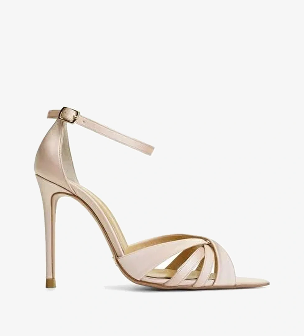 Violine Saten 10 Cm Topuklu Ayakkabı - Görsel 1